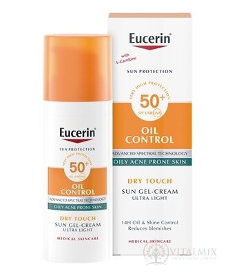 Eucerin SUN OIL CONTROL FACE SPF 50+ ochranný krémový gél na opaľovanie na tvár 1x50 ml