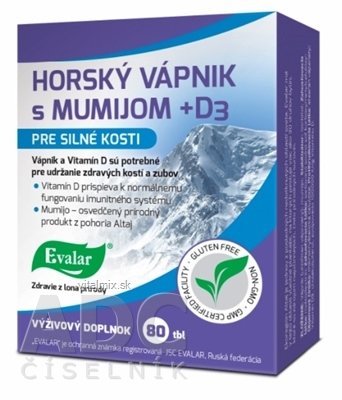 Evalar HORSKÝ VÁPNIK s MUMIJOM + D3 tbl 1x80 ks
