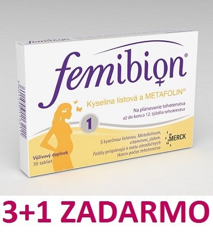 Femibion 1 800 Kyselina listová a METAFOLIN® 30tbl AKCIA 3+1 ZDARMA