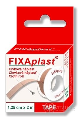 FIXAplast Cievková náplasť textilná 1,25cm x 2m, 1x1 ks
