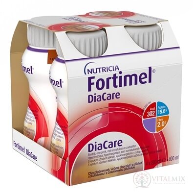 Fortimel DiaCare s čokoládovou príchuťou 4x200 ml (800 ml)