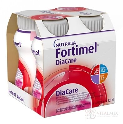 Fortimel DiaCare s jahodovou príchuťou 4x200 ml (800 ml)