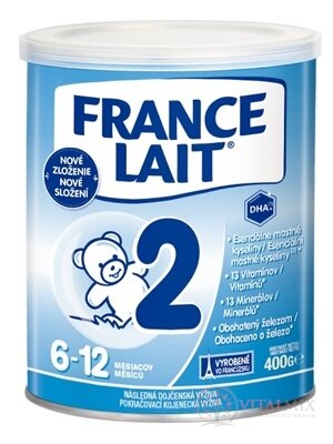 FRANCE LAIT 2 následná dojčenská výživa (6-12 mesiacov) (inov.zloženie 2021) 1x400 g