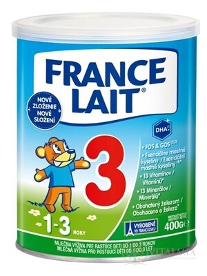 FRANCE LAIT 3 mliečna výživa (1-3 roky) (inov.zloženie 2021) 1x400 g