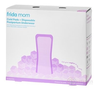Frida Mom Chladiace absorpčné Ice Maxi vložky vložky 8 ks + popôrodné jednorazové nohavičky 2 ks, 1x1 set