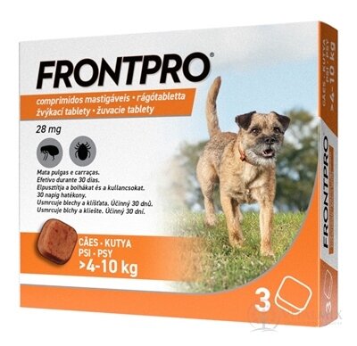 FRONTPRO 28 mg žuvacie tablety pre psy (4 - 10 kg) 1x3 ks