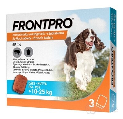 FRONTPRO 68 mg žuvacie tablety pre psy (10 - 25 kg) 1x3 ks