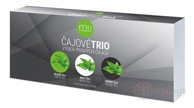 FYTO ČAJOVÉ TRIO - Darčeková kazeta porciované čaje (zelený, biely, čierny) vrecúška 3x10 (30ks), 1x1 set