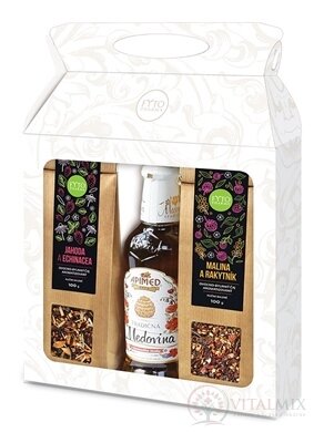FYTO Darčeková kazeta 2 sypané ovocno-bylinné čaje (100 g) + medovina (384,5 g), 1x1 set
