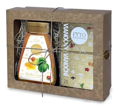 FYTO Darčeková kazeta Vianoce Vianočný čaj porciovaný 20 vreciek + med s limetkou 250 g, 1x1 set