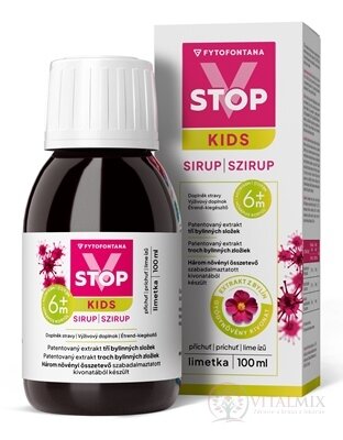 fytofontana V-STOP KIDS sirup s príchuťou limetky (od 6 mesiacov) 1x100 ml