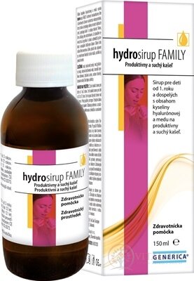 GENERICA hydrosirup FAMILY na produktívny a suchý kašeľ 1x150 ml