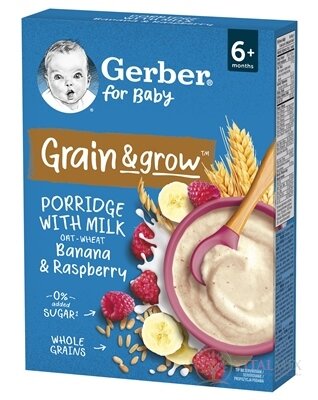 Gerber for Baby Mliečna KAŠA Pšenično-ovsená banán a malina (od ukonč. 6. mesiaca) 1x200 g