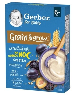 Gerber for Baby Nemliečna KAŠA Pšenično-ovsená slivka, na dobrú noc (od ukonč. 6. mesiaca) 1x200 g