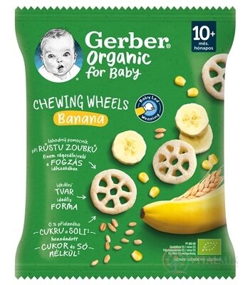 Gerber Organic Chrumkavé kolieska banánové (od ukonč. 10. mesiaca) 1x28 g