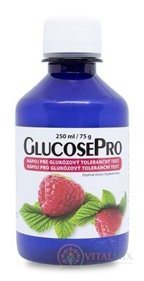 GlucosePro 75 g- FH nápoj pre glukózový tolerančný test, malina 1x250 ml