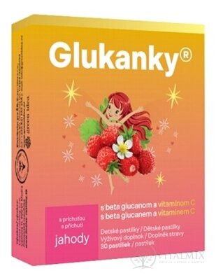 GLUKANKY pastilky, príchuť jahoda 1x30 ks
