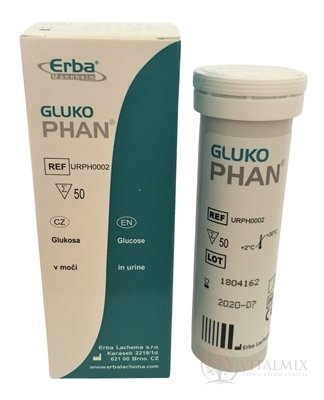 GLUKOPHAN diagnostické prúžky na moč 1x50 ks