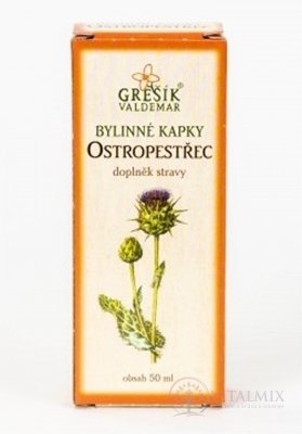 GREŠÍK BYLINNÉ KVAPKY OSTROPESTREC 1x50 ml