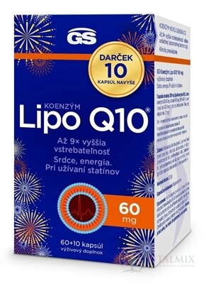 GS Koenzým Lipo Q10 60 mg cps 60+10 navyše (70 ks)