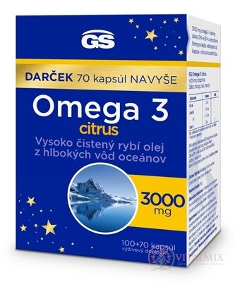 GS Omega 3 citrus darček 2023 cps 100+70 navyše (170 ks)