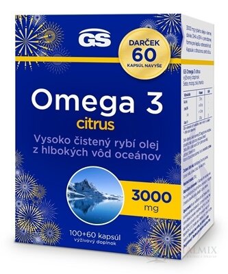 GS Omega 3 citrus Darček cps 100+60 navyše (160 ks)