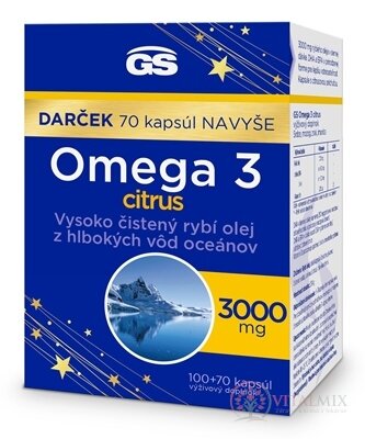 GS Omega 3 citrus Darček cps (inov.2024) 100+70 navyše (170 ks)