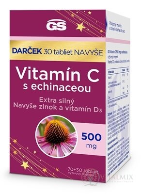 GS Vitamín C 500 mg s echinaceou Darček tbl 70+30 navyše (100 ks)