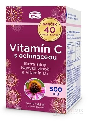 GS Vitamín C 500 mg s echinaceou Darček tbl 70+40 navyše (110 ks)