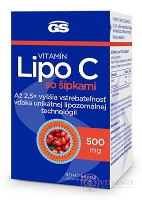 GS Vitamín Lipo C 500 mg so šípkami cps 90+10 (100 ks)