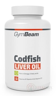 GymBeam Codfish liver oil cps olej z treščej pečene 1x90 ks
