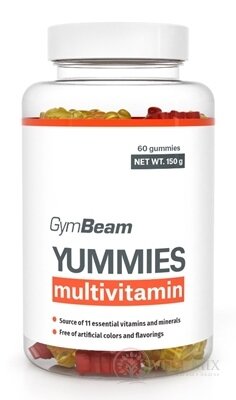 GymBeam YUMMIES multivitamin gumené medvedíky, mix príchutí 1x60 ks