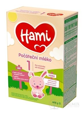 Hami 1 Počiatočné mlieko dojčenská mliečna výživa v prášku (od narod.) (inov.2022) 1x600 g
