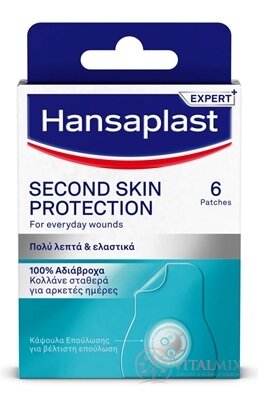 Hansaplast SECOND SKIN PROTECTION hydrokoloidná náplasť 72x35 mm 1x6 ks