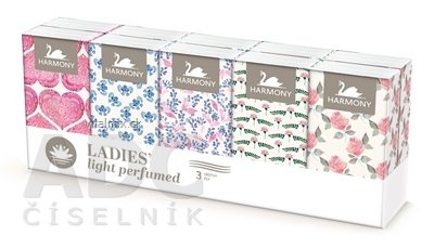 HARMONY LADIES´ LIGHT PARFUMED papierové vreckovky 3-vrstvové, 10x10 ks (100 ks)