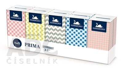 HARMONY PRIMA papierové vreckovky 3-vrstvové, 10x10 ks (100 ks)