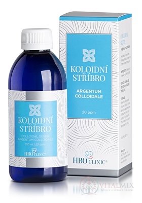 HBO Clinic KOLOIDNÉ STRIEBRO hustota častíc 20 ppm, 1x250 ml