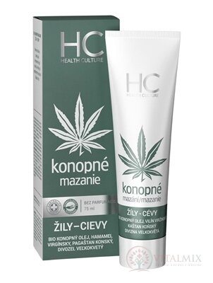 Health culture Konopné mazanie ŽILY-CIEVY gel 1x75 ml
