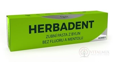 HERBADENT HOMEO Zubná pasta z bylín bez fluoru a mentolu, so ženšenom 1x100 g