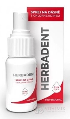 HERBADENT Profesional SPREJ NA ĎASNÁ s 0,3% chlórhexidínom 1x25 ml