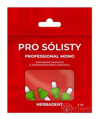 HERBADENT Professional MONO Doplnkové nadstavce k jednozväzkovej zubnej kefke 1x4 ks