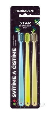 HERBADENT STAR Svietiaca zubná kefka pre deti, blister 1x3 ks