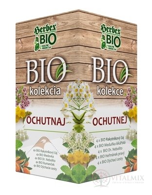 HERBEX BIO kolekcia OCHUTNAJ bylinné čaje 5 druhov po 4 vrecúška, 1x20 ks (26,4 g)