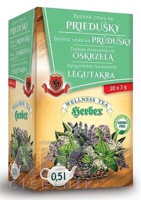 HERBEX Bylinná zmes na PRIEDUŠKY bylinný čaj 20x3 g (60 g)