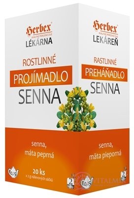 HERBEX Lekáreň Rastlinné PREHÁŇADLO SENNA bylinná zmes (senna a mäta) čaj 20x2 g (40 g)