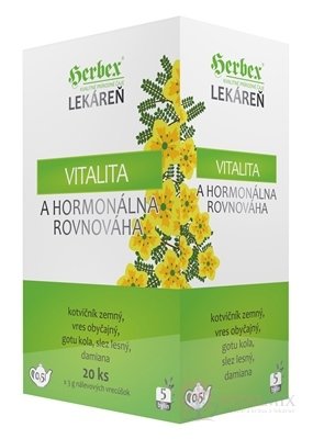 HERBEX Lekáreň VITALITA a hormonálna  rovnováha bylinná zmes, čaj 20x3 g (60 g)