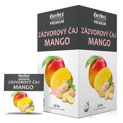 HERBEX Premium ZÁZVOROVÝ ČAJ MANGO bylinno - ovocný čaj 20x2 g (40 g)