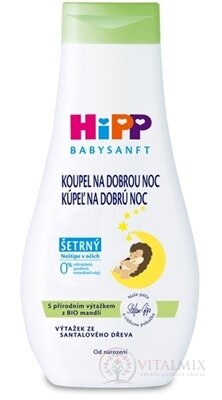 HiPP BABYSANFT Kúpeľ na dobrú noc šetrný, s výťažkom z Bio mandlí a santalového dreva (inov.2022) 1x350 ml