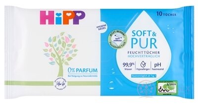 HiPP BABYSANFT SOFT & PUR Čistiace vlhčené obrúsky 1x10 ks