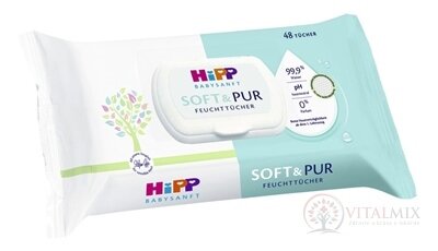 HiPP BABYSANFT SOFT & PUR Čistiace vlhčené obrúsky 1x48 ks